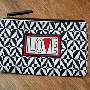 NEW without tag Brighton Black and White Love Cosmetic Bag